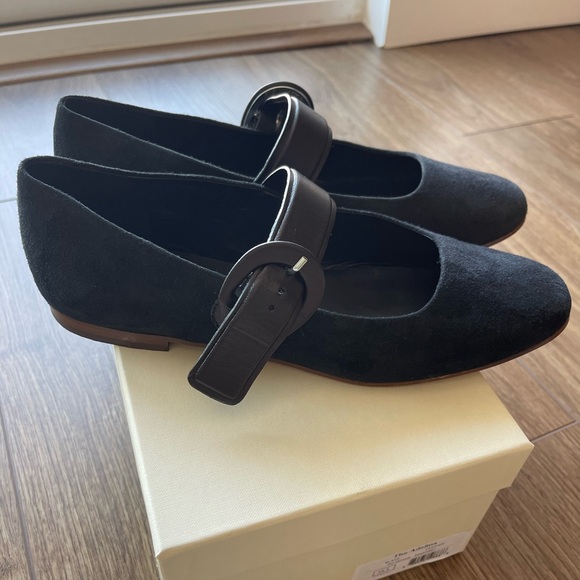 M. Gemi Shoes - M. GEMI The Adelina Genuine Suede Leather Mary Jane Flats - Black, Size 38.5